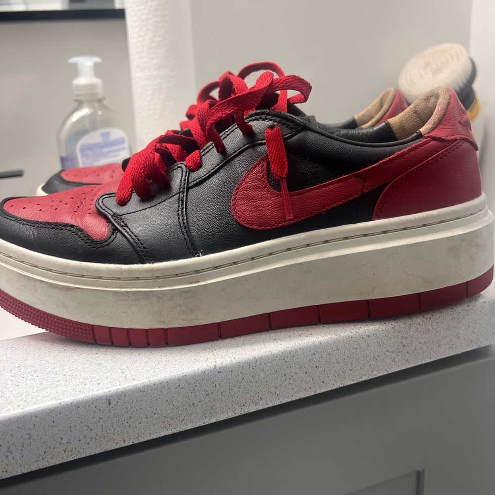 Red and Black Platform Sneakers